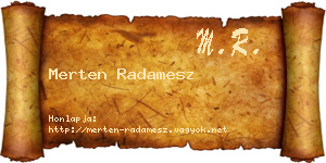 Merten Radamesz névjegykártya